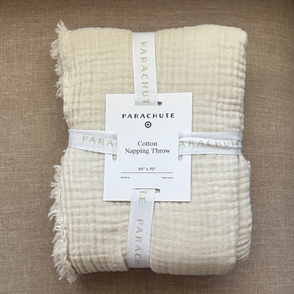 Parachute Cream Cotton Throw Blanket